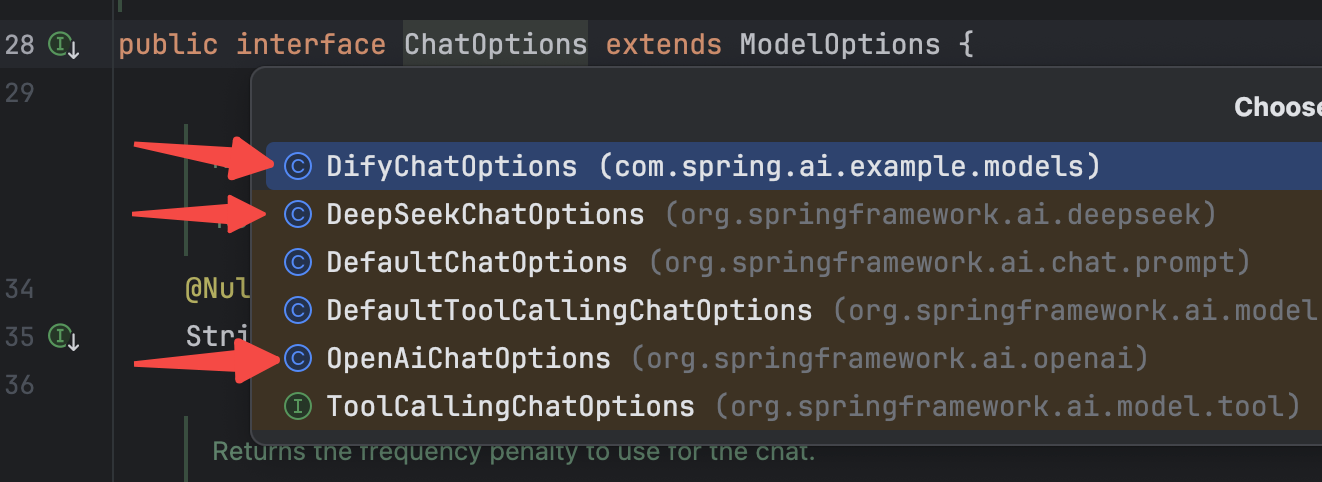 ChatOptions子类